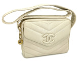 Chanel Vintage Mushroom Beige Caviar Covered CC Camera Bag 24k GHW 6K9