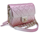 Chanel 22C Metallic Mermaid Ombre Pink Mini Wallet Flap Bag GHW ES7