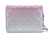 Chanel 22C Metallic Mermaid Ombre Pink Mini Wallet Flap Bag GHW ES7