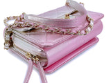Chanel 22C Metallic Mermaid Ombre Pink Mini Wallet Flap Bag GHW ES7