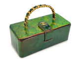 Chanel 1995 Vintage Holographic Green Vanity Case Bag 24k GHW