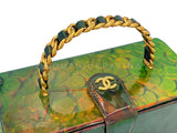 Chanel 1995 Vintage Holographic Green Vanity Case Bag 24k GHW