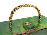 Chanel 1995 Vintage Holographic Green Vanity Case Bag 24k GHW