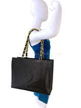 Chanel 1994 Vintage Black Chunky Chain Classic Tote Bag 24k GHW AO8