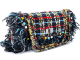 Rare Chanel Vintage Beaded Multicolor Tweed Fringe Reissue Flap Bag RHW 69C