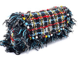 Rare Chanel Vintage Beaded Multicolor Tweed Fringe Reissue Flap Bag RHW 69C