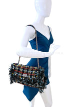 Rare Chanel Vintage Beaded Multicolor Tweed Fringe Reissue Flap Bag RHW 69C
