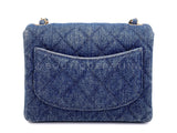 Chanel 1998 Vintage Blue Denim Square Mini Flap Bag 24k GHW 2H2