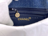 Chanel 1998 Vintage Blue Denim Square Mini Flap Bag 24k GHW 2H2