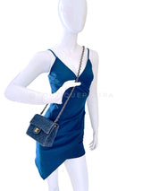 Chanel 1998 Vintage Blue Denim Square Mini Flap Bag 24k GHW 2H2