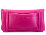 Chanel Fuchsia Pink Lambskin Puffy Large Clutch Flap Bag GHW V6V