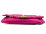 Chanel Fuchsia Pink Lambskin Puffy Large Clutch Flap Bag GHW V6V
