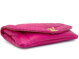 Chanel Fuchsia Pink Lambskin Puffy Large Clutch Flap Bag GHW V6V