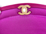 Chanel Fuchsia Pink Lambskin Puffy Large Clutch Flap Bag GHW V6V