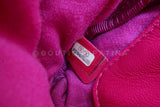 Chanel Fuchsia Pink Lambskin Puffy Large Clutch Flap Bag GHW V6V