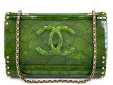 Chanel 2010 Paris-Shanghai Jade Green Plexiglass Clutch on Chain T44