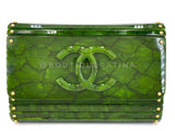 Chanel 2010 Paris-Shanghai Jade Green Plexiglass Clutch on Chain T44
