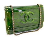 Chanel 2010 Paris-Shanghai Jade Green Plexiglass Clutch on Chain T44
