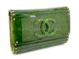 Chanel 2010 Paris-Shanghai Jade Green Plexiglass Clutch on Chain T44