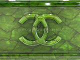 Chanel 2010 Paris-Shanghai Jade Green Plexiglass Clutch on Chain T44