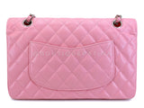 Chanel 2004 Vintage Sakura Pink Caviar Medium Classic Double Flap Bag SHW 7ZW