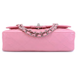 Chanel 2004 Vintage Sakura Pink Caviar Medium Classic Double Flap Bag SHW 7ZW
