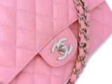 Chanel 2004 Vintage Sakura Pink Caviar Medium Classic Double Flap Bag SHW 7ZW