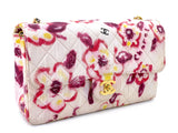 Rare Chanel 1996 Vintage Watercolor Floral Medium Classic Flap Bag 24k GHW 9U4