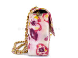 Rare Chanel 1996 Vintage Watercolor Floral Medium Classic Flap Bag 24k GHW 9U4