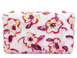 Rare Chanel 1996 Vintage Watercolor Floral Medium Classic Flap Bag 24k GHW 9U4