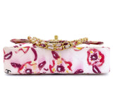 Rare Chanel 1996 Vintage Watercolor Floral Medium Classic Flap Bag 24k GHW 9U4