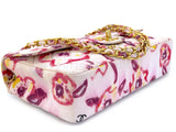 Rare Chanel 1996 Vintage Watercolor Floral Medium Classic Flap Bag 24k GHW 9U4