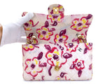 Rare Chanel 1996 Vintage Watercolor Floral Medium Classic Flap Bag 24k GHW 9U4