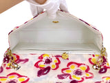 Rare Chanel 1996 Vintage Watercolor Floral Medium Classic Flap Bag 24k GHW 9U4