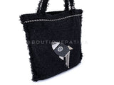 Chanel 2017 Rocket Tote Bag Black Tweed Boucle RHW PTI