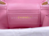 Chanel 2022 Pink Shearling Mini Vanity Bag with Mirror GHW 16Z