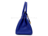 Hermès Birkin 30 Bleu Electric Novillo Tote Bag 24k GHW QC5