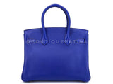 Hermès Birkin 30 Bleu Electric Novillo Tote Bag 24k GHW QC5