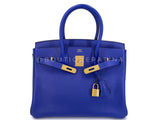 Hermès Birkin 30 Bleu Electric Novillo Tote Bag 24k GHW QC5