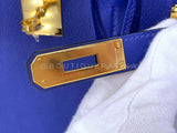 Hermès Birkin 30 Bleu Electric Novillo Tote Bag 24k GHW QC5