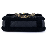 Chanel Black Shearling Muff Flap Bag GHW P0H