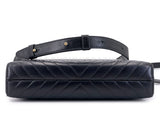 Chanel 18K Black Lambskin Chevron Crossbody Hard Clutch Bag GHW 7ZB