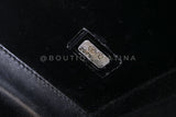 Chanel 18K Black Lambskin Chevron Crossbody Hard Clutch Bag GHW 7ZB
