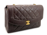 Chanel 1997 Vintage Brown Caviar Medium Diana Flap Bag 24k GHW 2C4