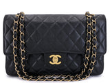 Chanel 2003 Vintage Black Caviar Medium Classic Double Flap Bag 24k GHW D3R