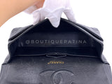 Chanel 2003 Vintage Black Caviar Medium Classic Double Flap Bag 24k GHW D3R