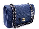 Chanel 2019 Dark Royal Blue Medium Caviar Classic Double Flap Bag GHW OKH