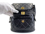 Chanel 1996 Vintage Black Lambskin Duma Backpack Bag 24k GHW CAR