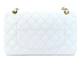 Chanel Bone Ivory White Caviar Medium Classic Double Flap Bag GHW 4OO