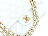 Chanel Bone Ivory White Caviar Medium Classic Double Flap Bag GHW 4OO